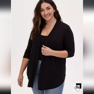 Torrid Black Open-Front Cardigan, size 3